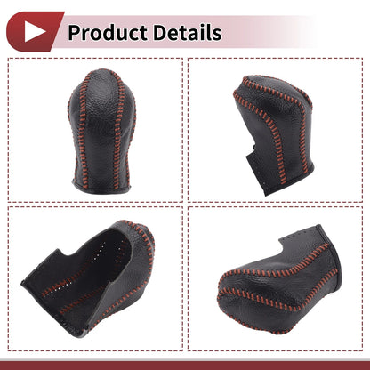 Car Gear Shift Knob Cover for Nissan Maxima (2016-2023) Black Brown Faux Leather