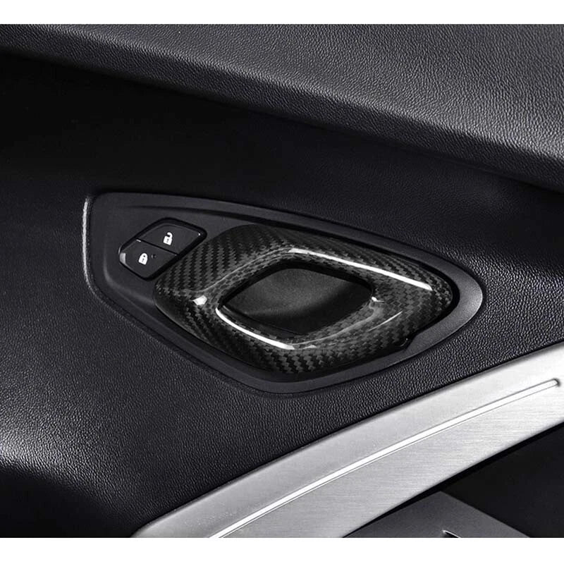 Carbon Fiber Interior Door Knob Handle Cover Trim fit For Chevrolet Camaro 2016+