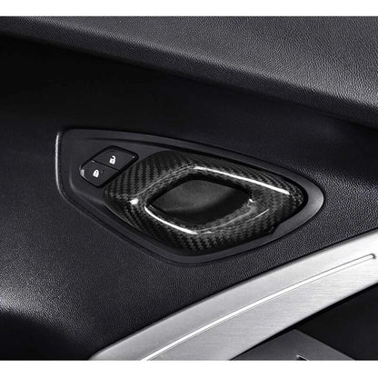 Carbon Fiber Interior Door Knob Handle Cover Trim fit For Chevrolet Camaro 2016+