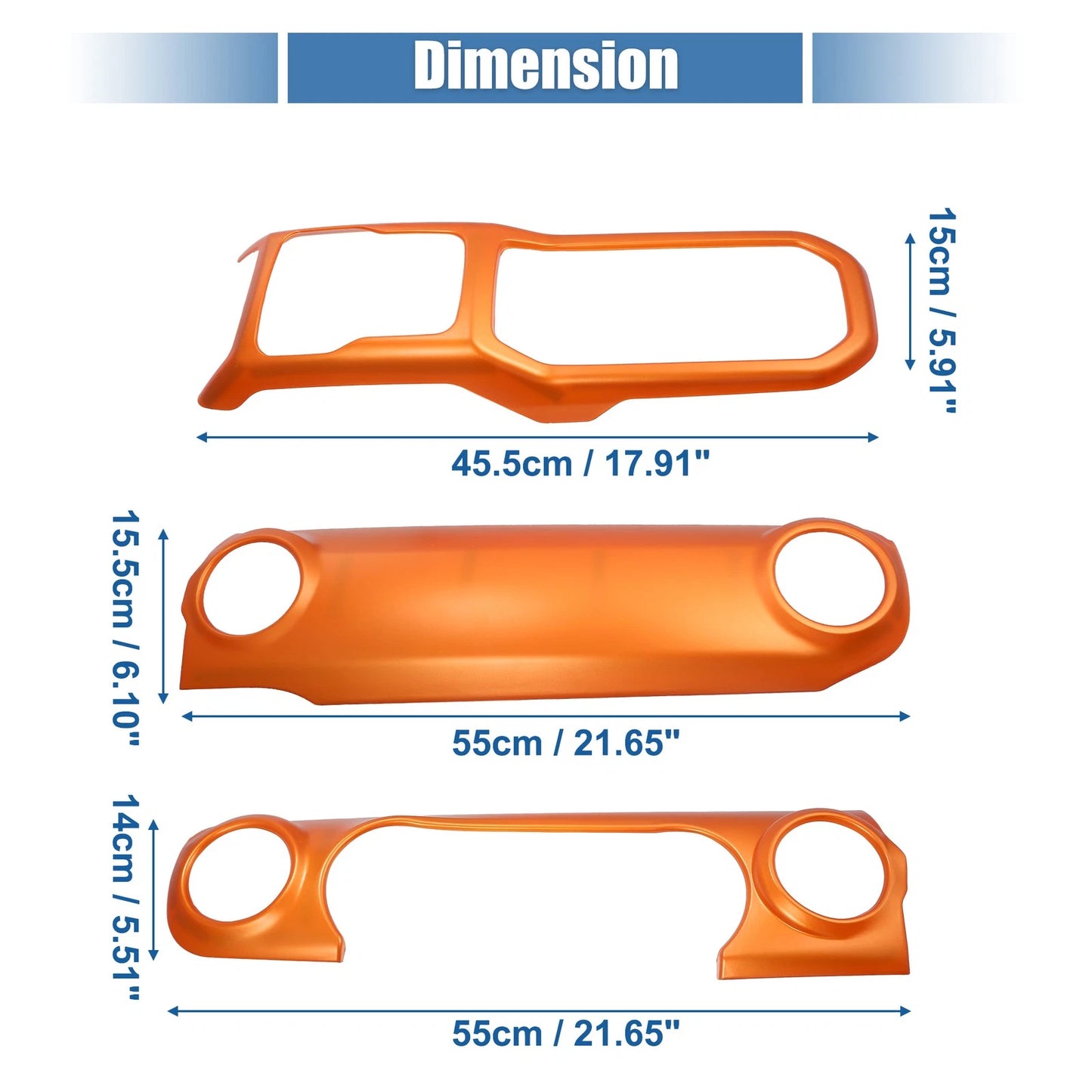 3 x Dashboard Gear Shift Panel Covers for Jeep Wrangler JL JLU Gladiator JT