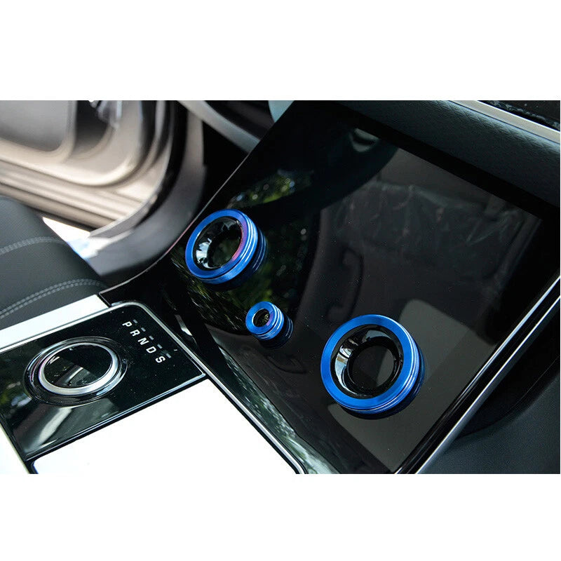 Silver Volume Air Condition Buttons Cover Ring Trim For Velar Range Rover Sport