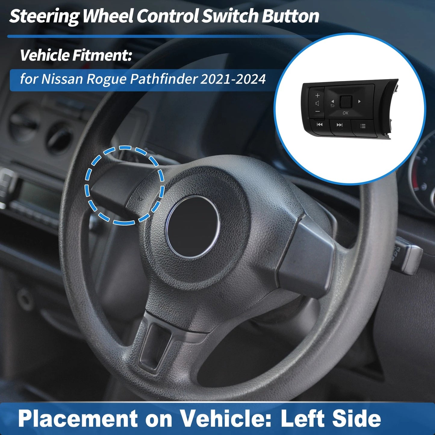 Steering Wheel Cruise Control Switch for Nissan Rogue Pathfinder (2008-2023)