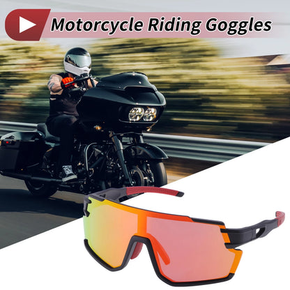 Goggles for Motorcycle Riding Red Lens Black Frame Outdoor Sunglasses