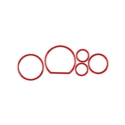 5x Red Carbon Fiber Speedometer Cover Trim for Toyota Tundra (2007-2013)
