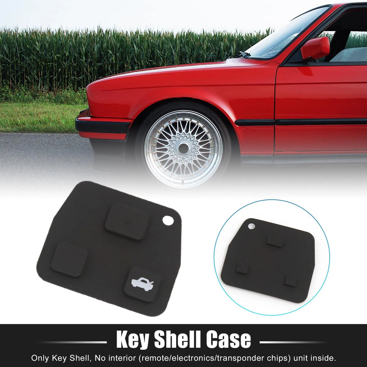 Key Fob Shell Case Pad for Toyota Avensis Corolla Rav4 3 Button Black