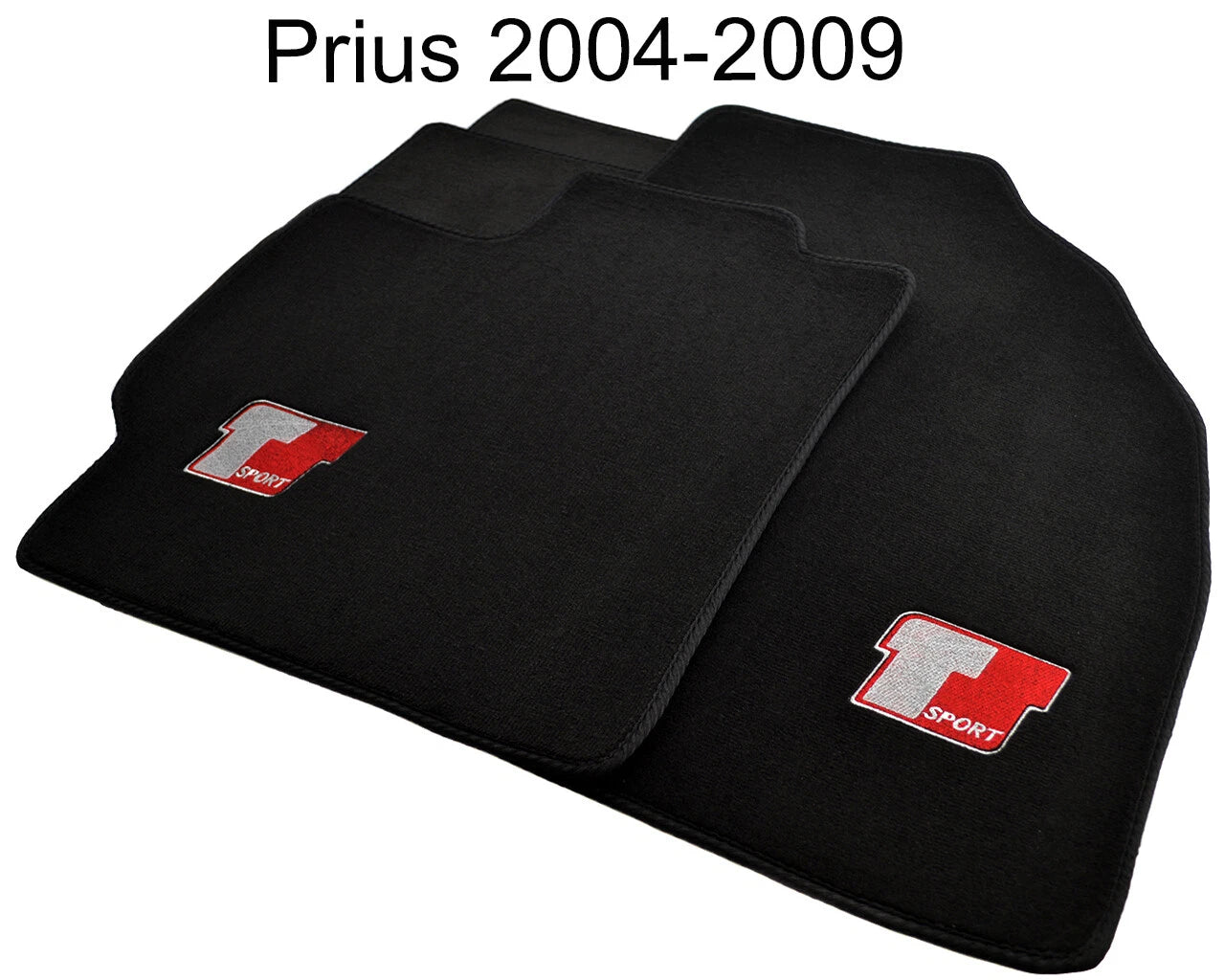 Tailored Black Floor Mats for Toyota Prius (2004-2009) - Sport Emblem