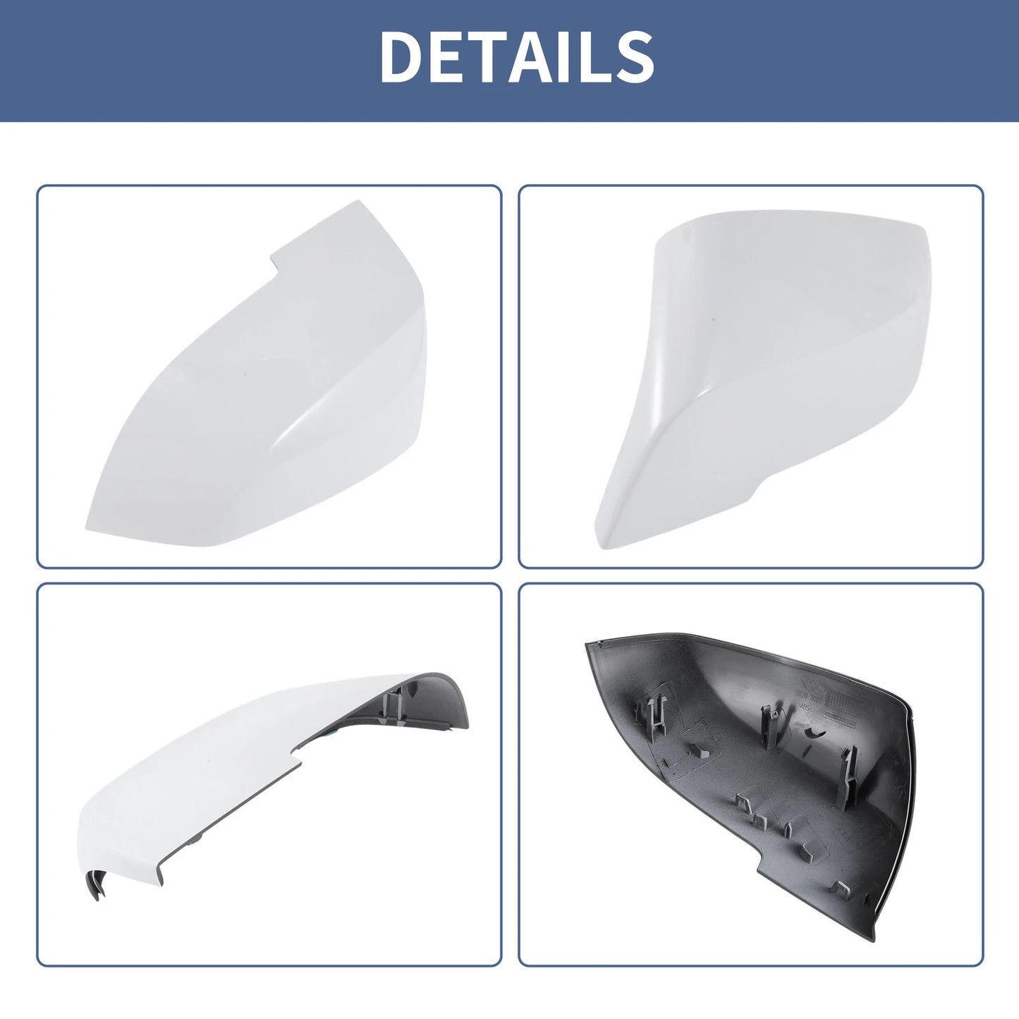Left/Right Mirror Cover Caps White for BMW 1 Series Hatchback