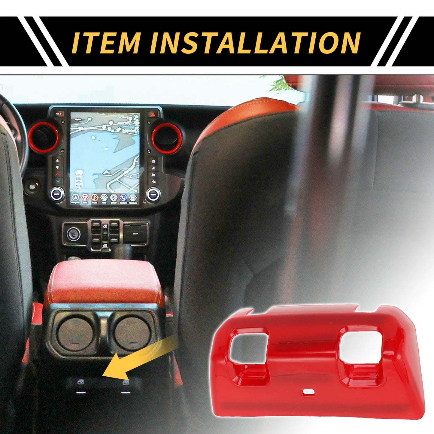 Rear Window Switch Panel Trim Cover for Jeep Wrangler JL JLU (2018-2024) Red