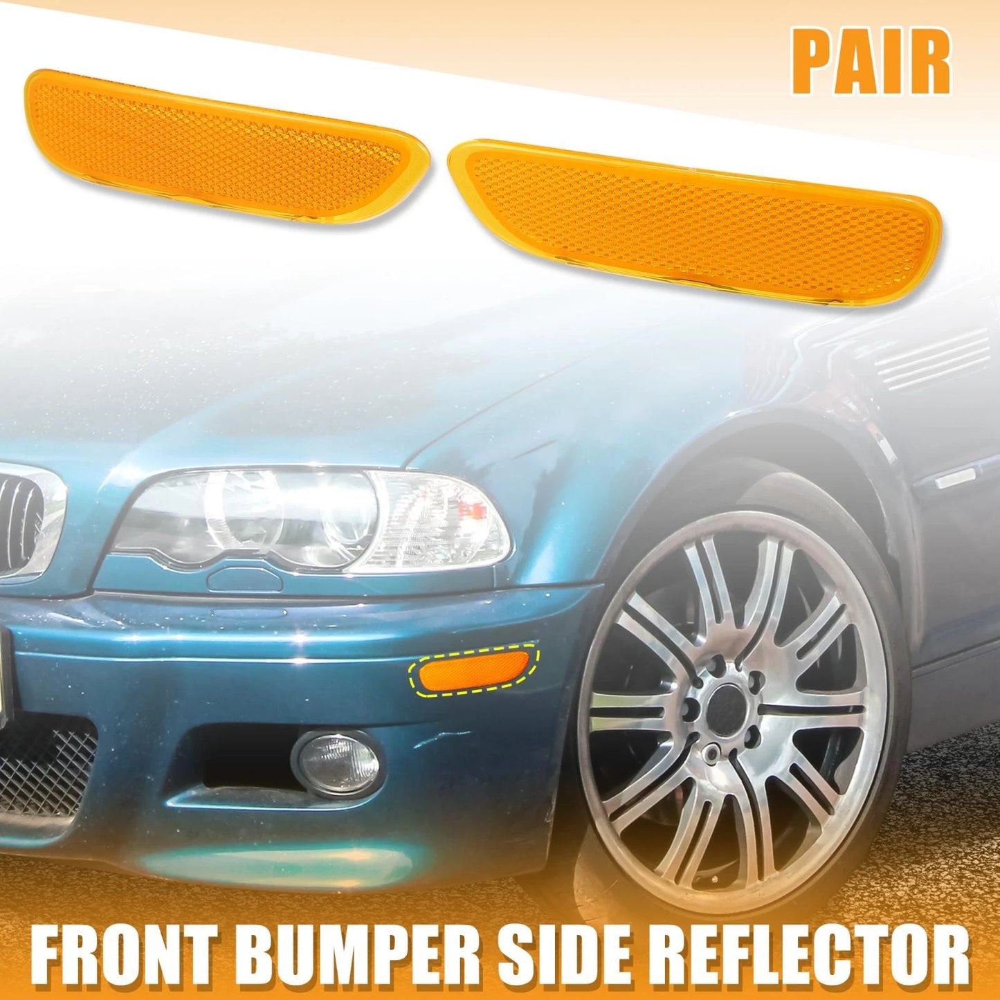 Front Bumper Reflector Side Marker for BMW 325Ci 330Ci 328Ci (2001-2006)