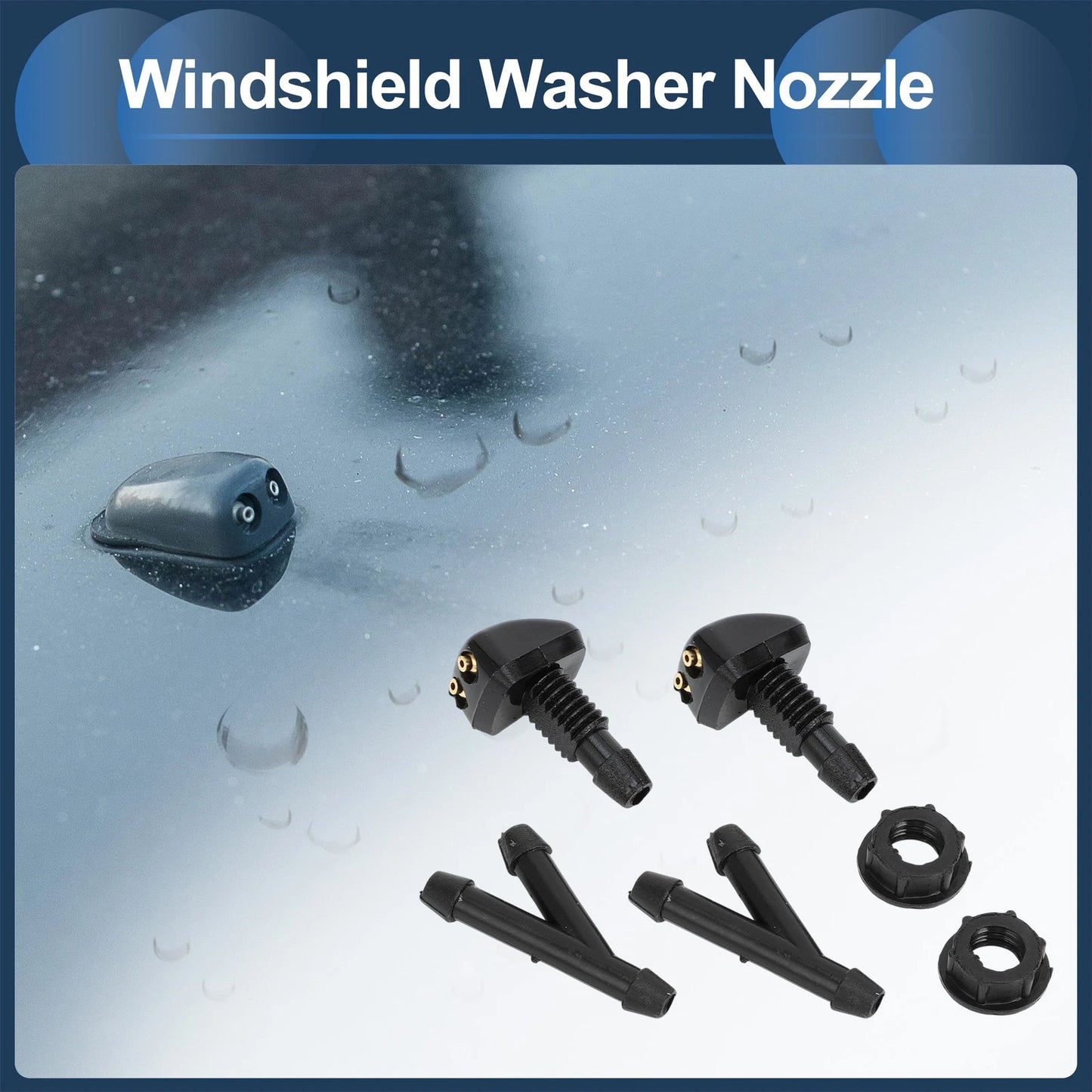 Windshield Washer Nozzle & Hose Connector for Ford & Buick
