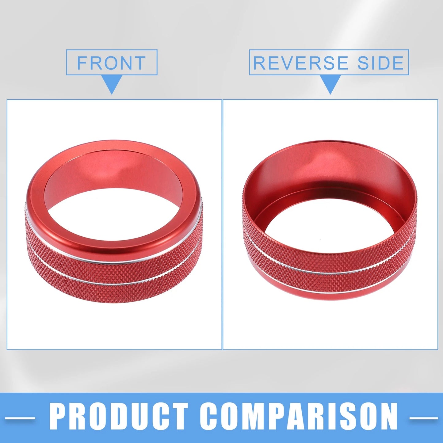 4WD Switch Knob Cover Ring for Toyota Tundra Red (Set of 3)