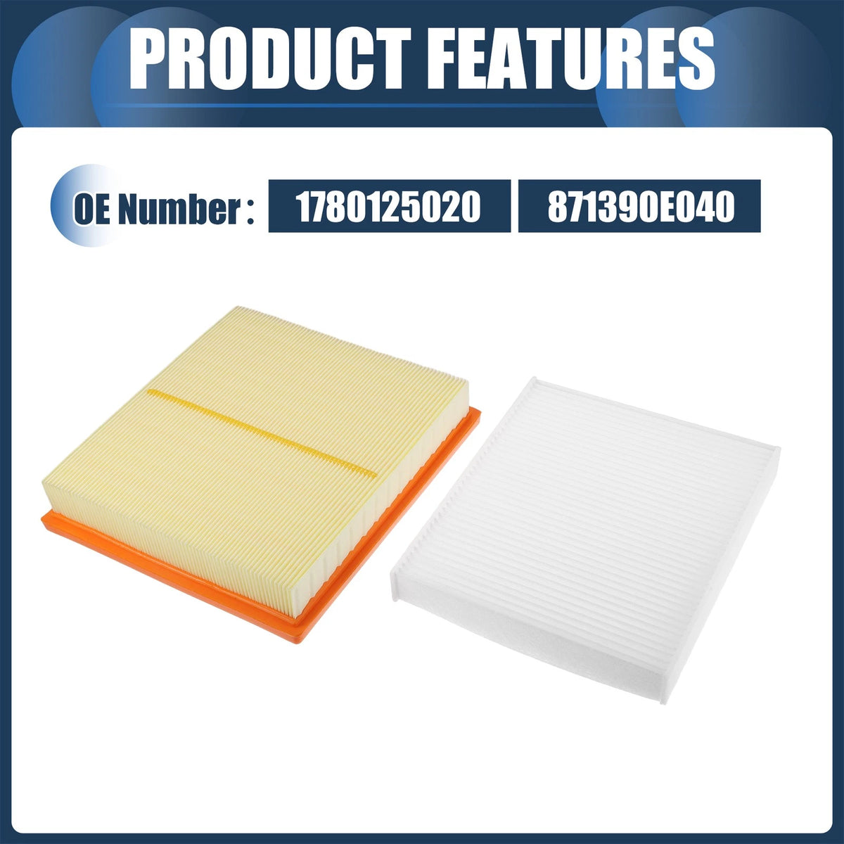 Engine Air Filter Set No.1780125020 for Toyota Camry RAV4 (2018-2023)