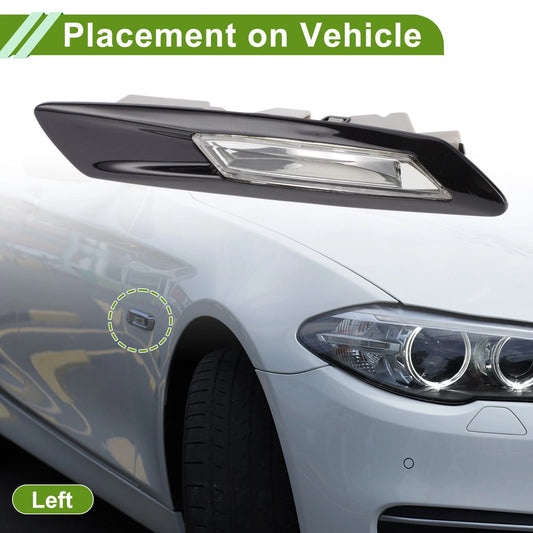 1 Pc Left Side Marker Light Cover for BMW 528i (2011-2016) Black