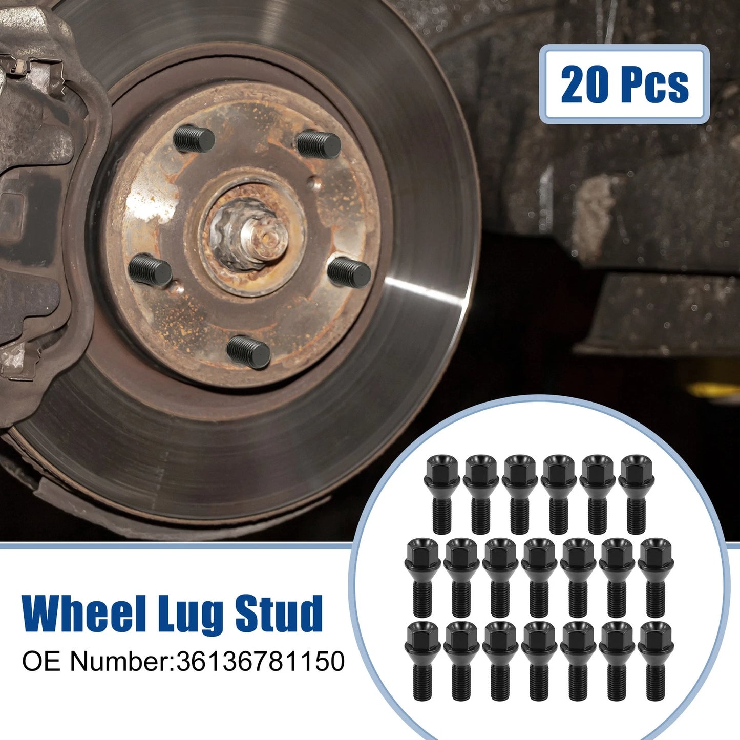 20 x M12x1.5 Wheel Lug Bolt Nuts for BMW E46 E90 E39 (2000-2012)