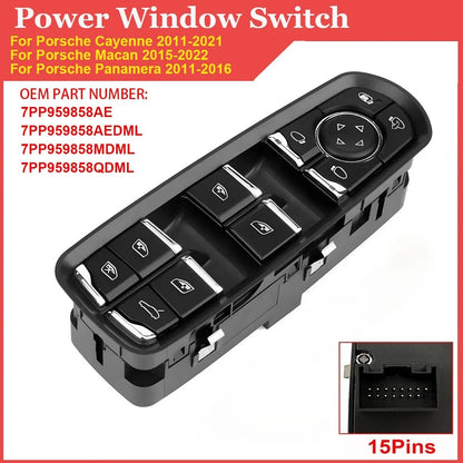 Master Power Window Switch for Porsche Panamera Cayenne Macan (2003–2024)