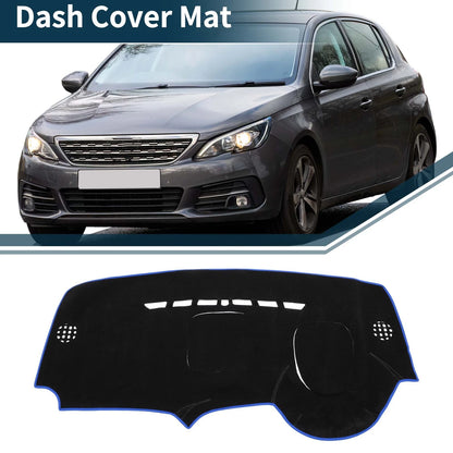 Dashboard Cover Mat for Peugeot 3008 2013-2015 Sun Protector Black Blue
