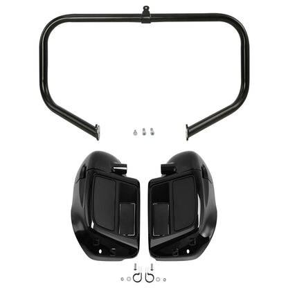 Black Lower Vented Fairings Engine Guard Bar for Harley Road Glide (2014-2024)