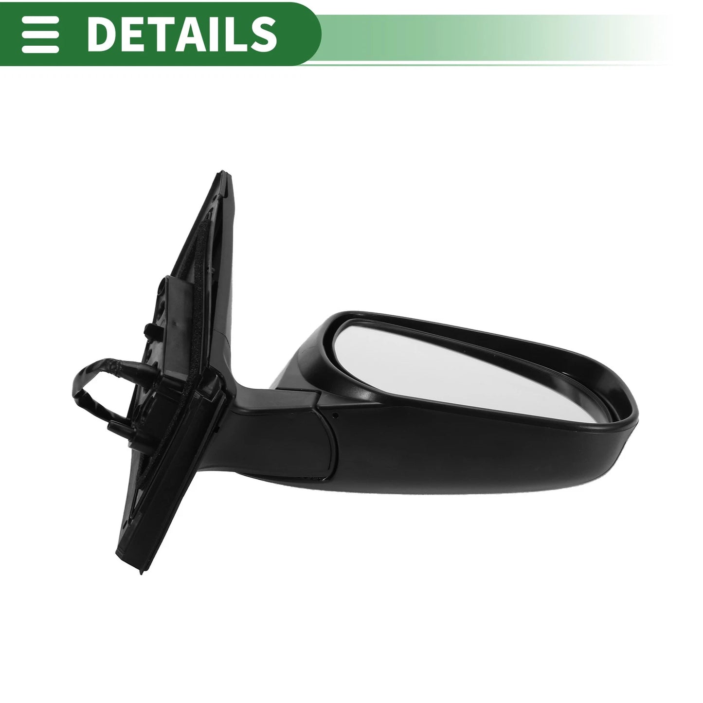 Right Side Door Mirror Manual Folding Gloss Black for Toyota RAV4 (2009-2012)