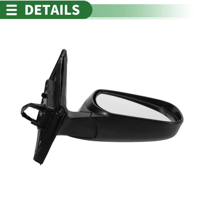 Right Side Door Mirror Manual Folding Gloss Black for Toyota RAV4 (2009-2012)