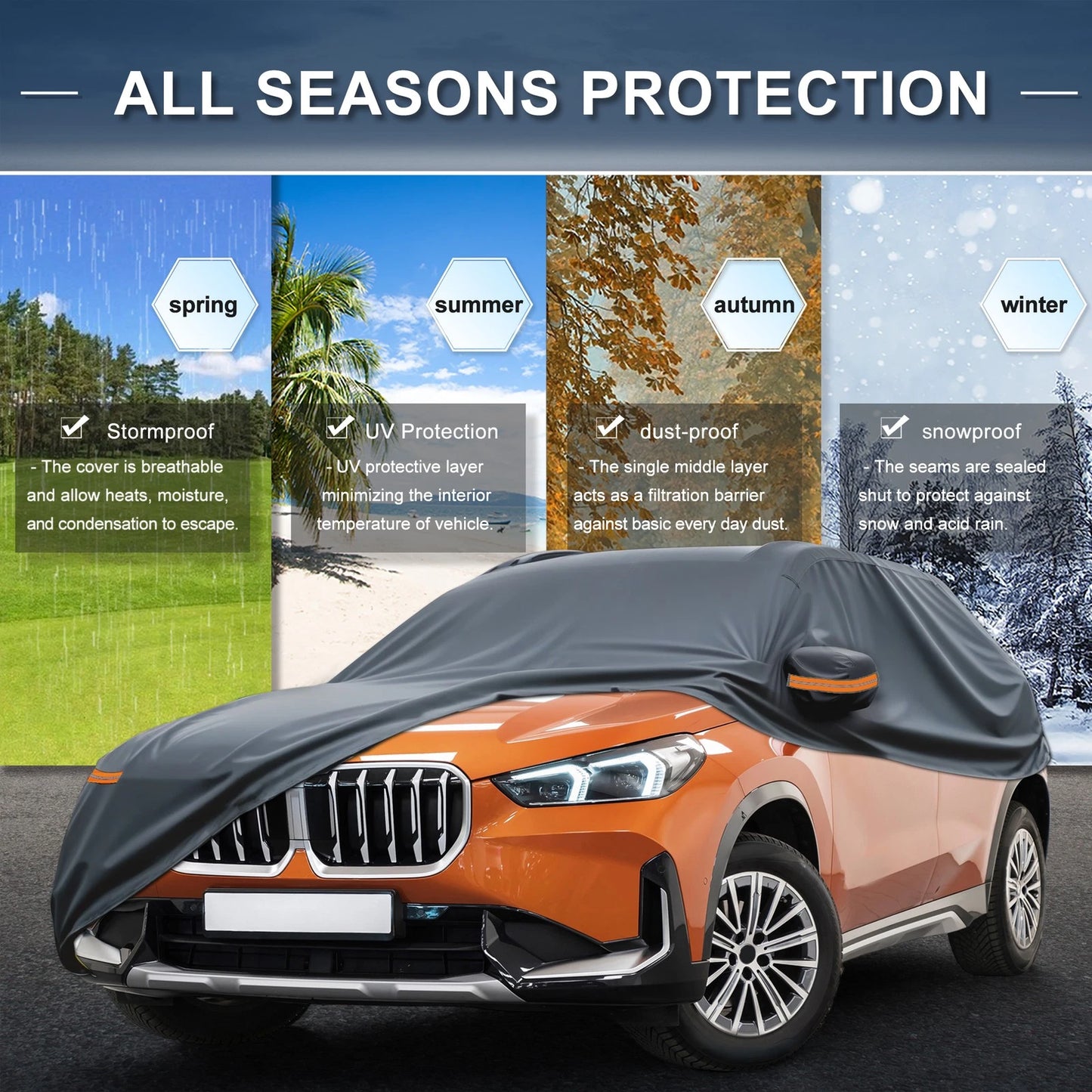 Waterproof Aluminum Film Inner Cotton Car Cover for BMW X1 (2009-2024)