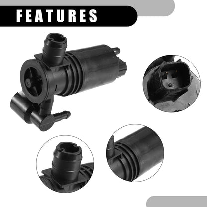 Windshield Washer Pump for Ford Edge 2007-2014 (2 x Plastic Black)