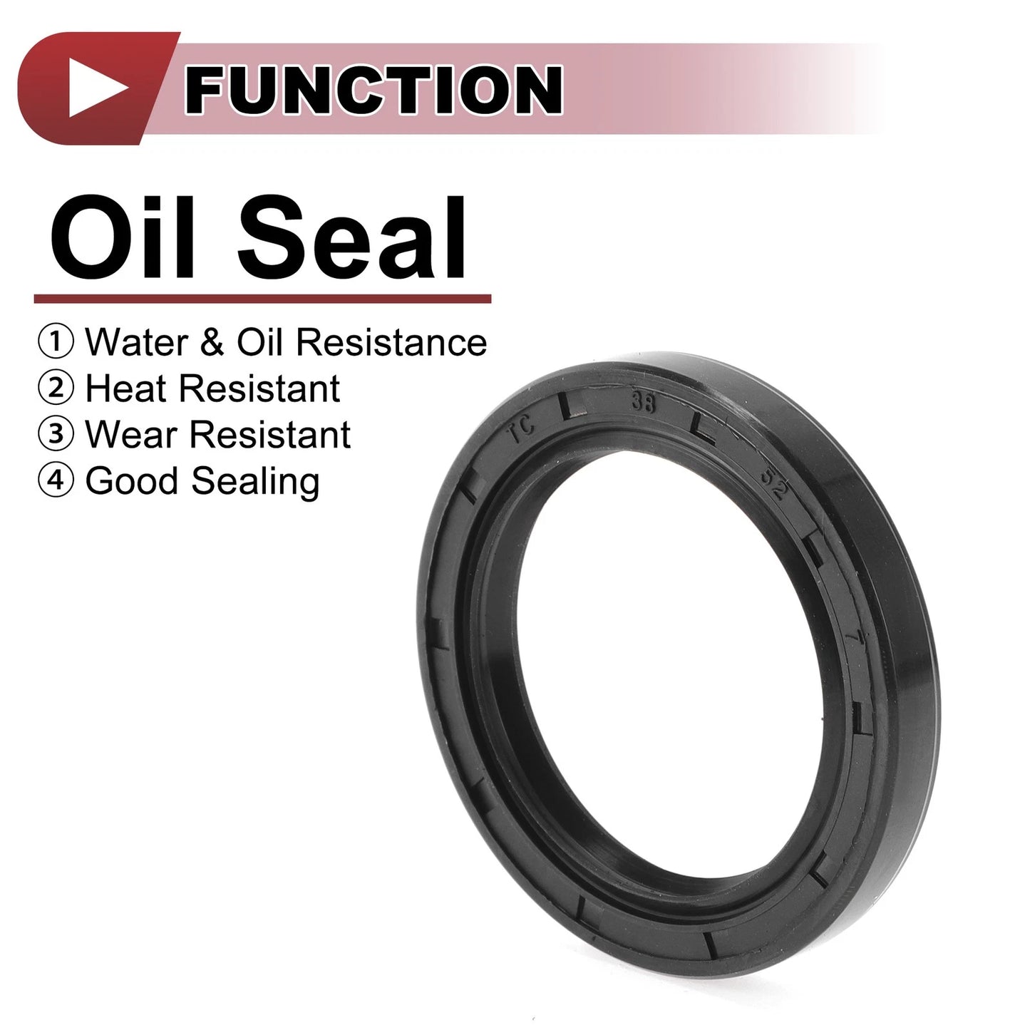 Rotary Shaft Seal 38x52x7mm Nitrile 70D Rubber 5 Pcs for MakeModel