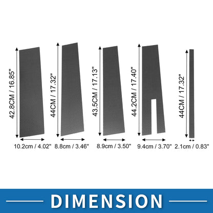 9 x Door Pillar Window Trim for Ford Flex (2009-2015) Carbon Fiber Black