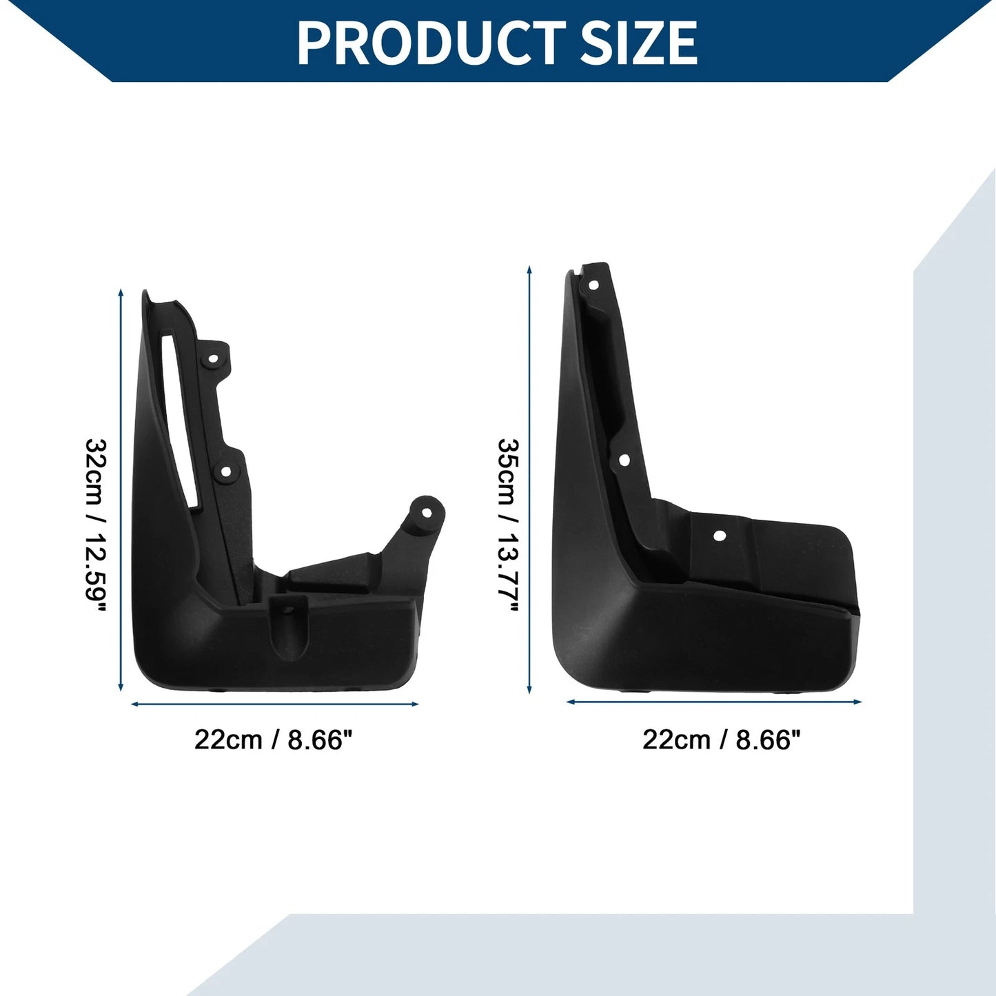 Mud Flaps Splash Guards 1 Set for BMW 6 Series GT (2018-2023)