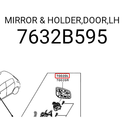 LH Side Mirror Lens for Mitsubishi Mirage (2013-2022)