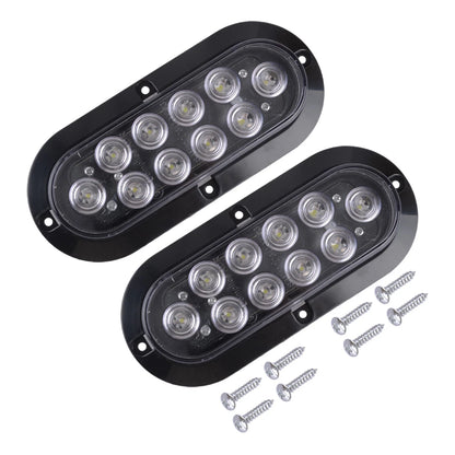4pc Oval White Trailer Lights 10 LED Sealed Stop Turn Tail for Truck