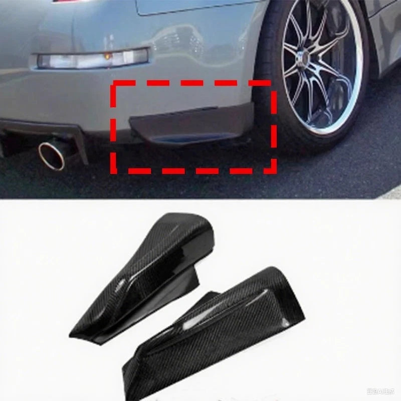 Real Gloss Carbon Fiber Rear Bumper Side Splitter for Nissan 350Z Z33 2003-2006