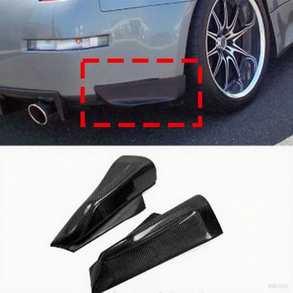 Real Gloss Carbon Fiber Rear Bumper Side Splitter for Nissan 350Z Z33 2003-2006