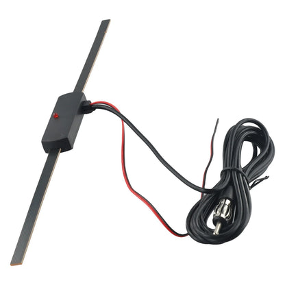 Antenna Signal Booster W/ 7-ft Cables for Windshield AM/FM Radio