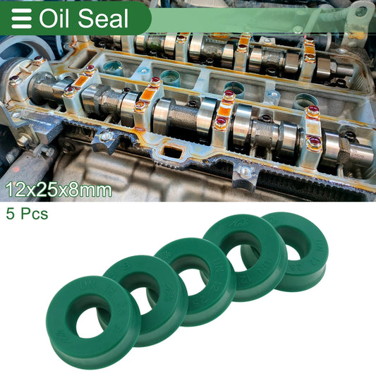 Oil Seal TPU 12x25x8mm Green High-Pressure Seal Ring 5 pcs