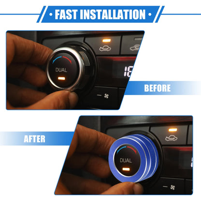 4 Pcs AC Climate Control Knob Rings for Toyota RAV4 (2019-2023) Blue