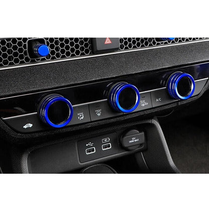 Blue Aluminum AC Climate Control Knob Ring Covers for Acura Integra (2023)
