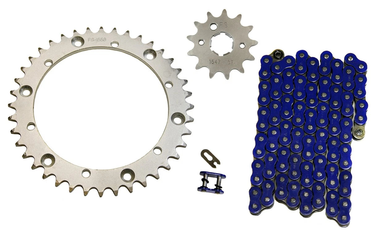 2 x Blue 520x98 O-Ring Chain & 13/40 Sprockets for Yamaha Warrior (1989–2004)