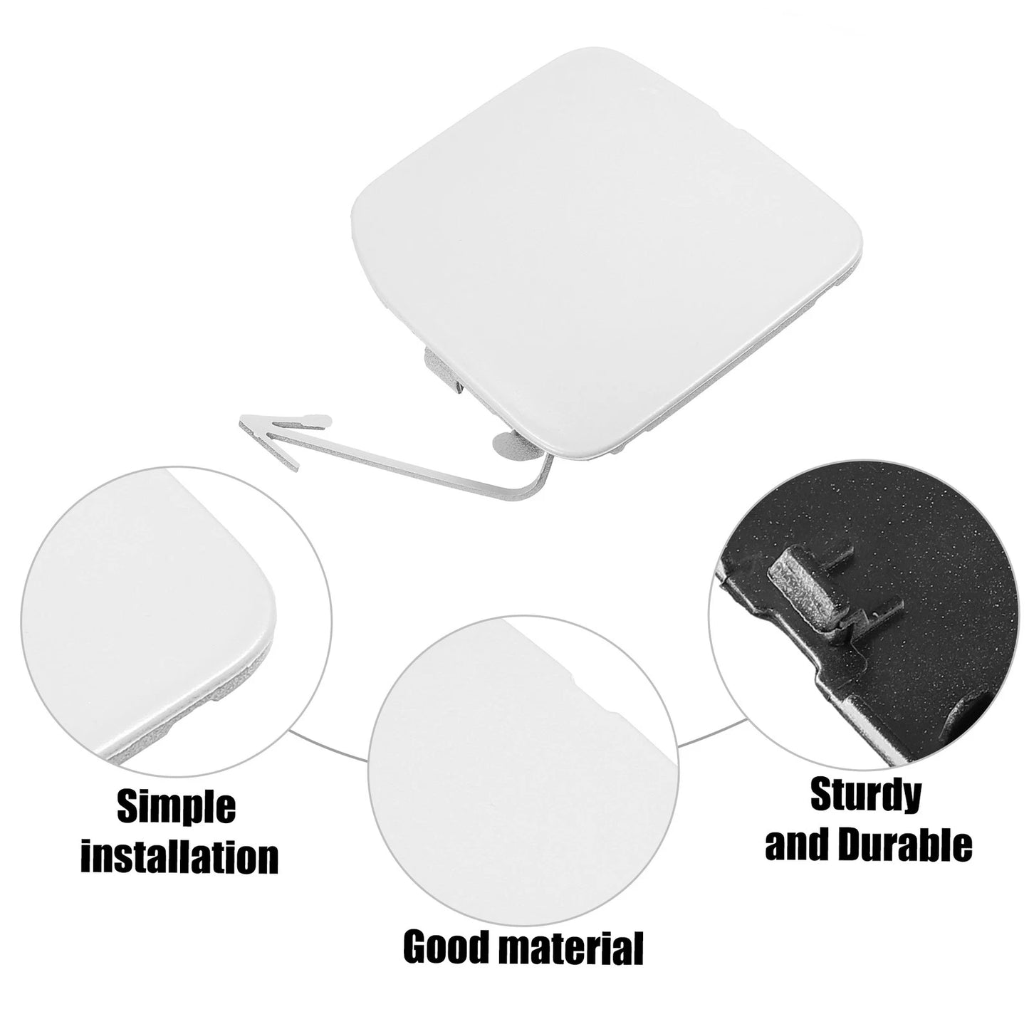 Front Bumper Tow Hook Cover for Nissan Versa Sedan (2015-2019) White