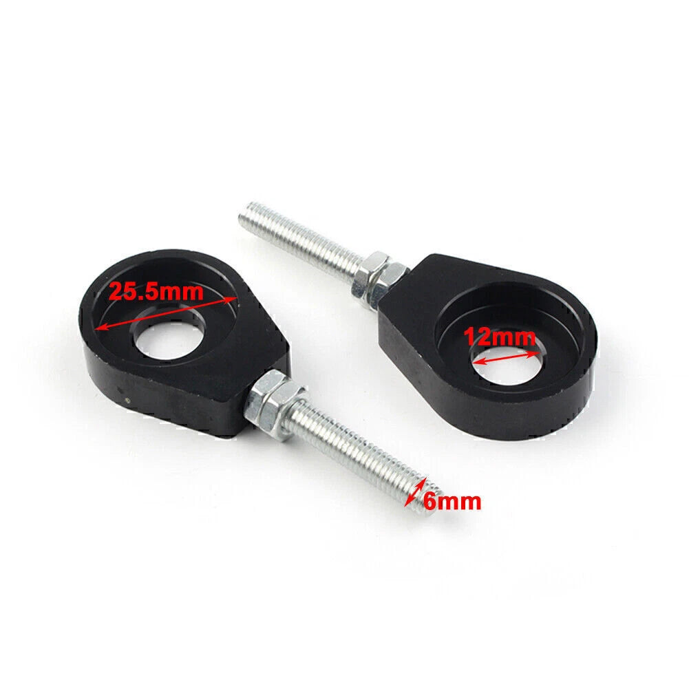Black 12mm Chain Adjuster Block Tensioners for Pit Quad Dirt Bike ATV CRF50