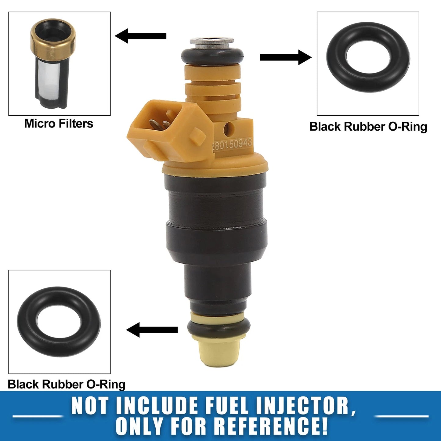 8 Set Fuel Injector O-Rings Seals with Micro Filters for Dodge Ram 1500