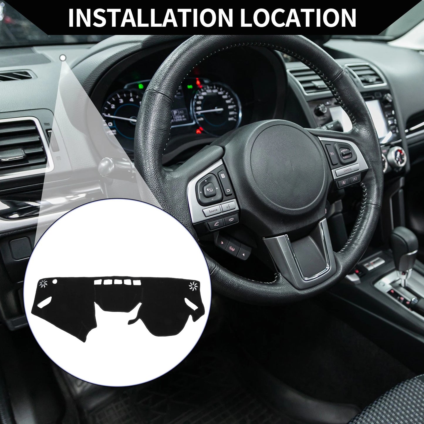 Dashboard Cover Mat for Subaru Forester (2018-2024) Black 1 Set