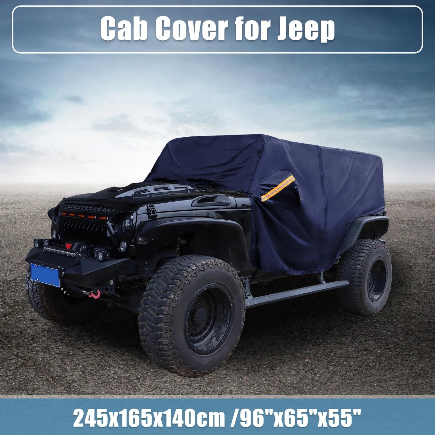 Cab Car Cover for Jeep Wrangler JK JL Hardtop 2-Door 2007-2021 with Zippers