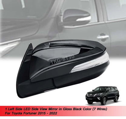 LH Side View Mirror Black 7 Wires for Toyota Fortuner (2015-2022)