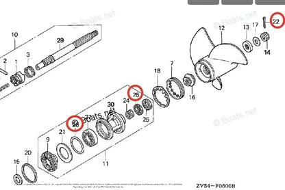 Lower Unit Gearcase Seal Kit for Honda 35-50HP (91252-ZV5-003, 91351-ZV5-003)