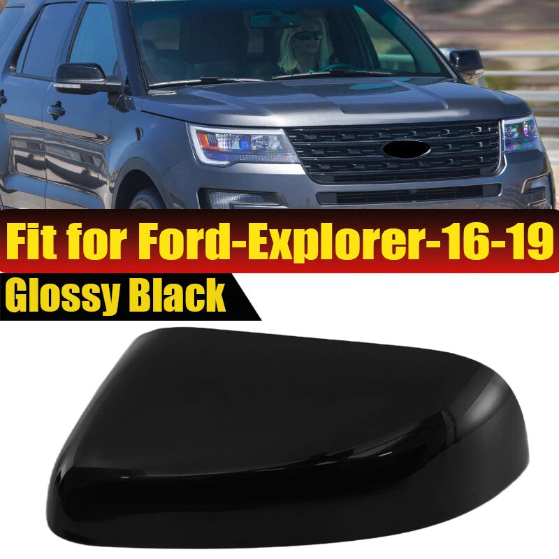 Left Side Mirror Cover Cap Gloss Black for Ford Explorer (2016-2019)