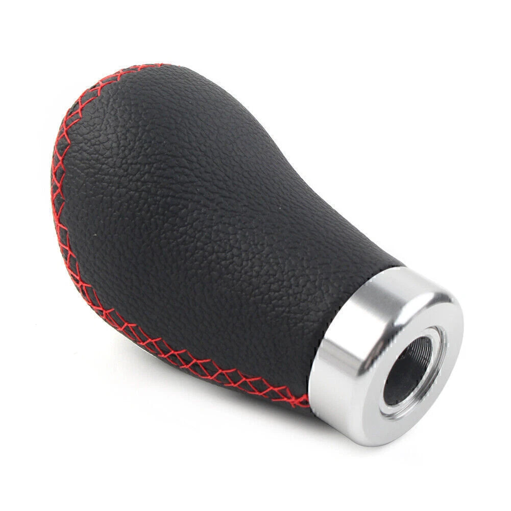 Black 5 Speed Leather Manual Gear Shift Lever Head for Car