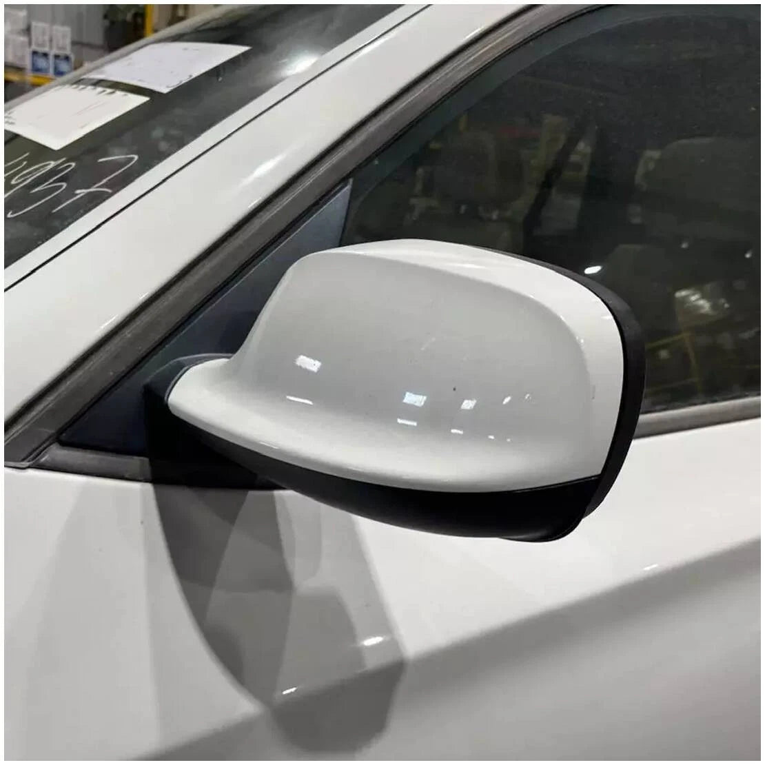 Pair White Mirror Cover Caps for BMW X3 F25 (2011-2014)