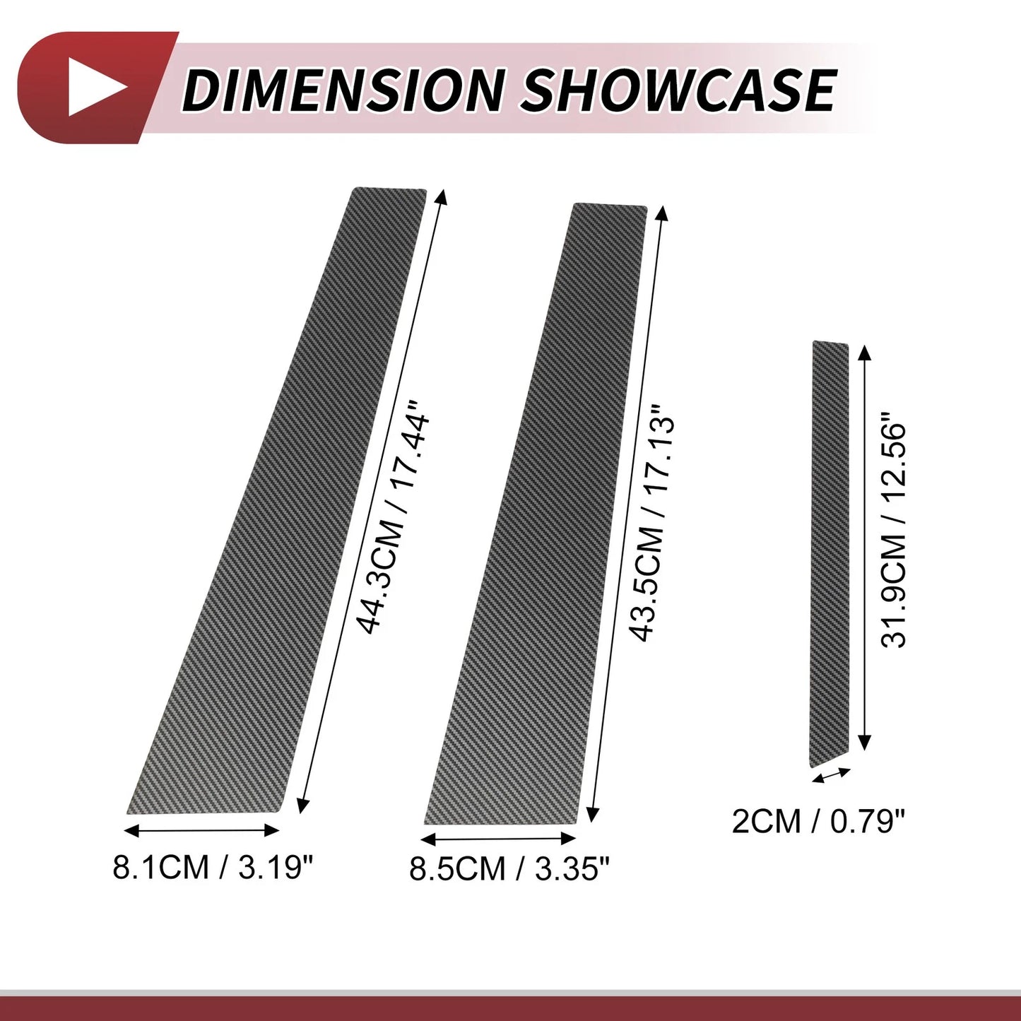 6 Pcs Door Pillar Window Trim for Mercedes S-Class (2014-2023) Carbon Fiber