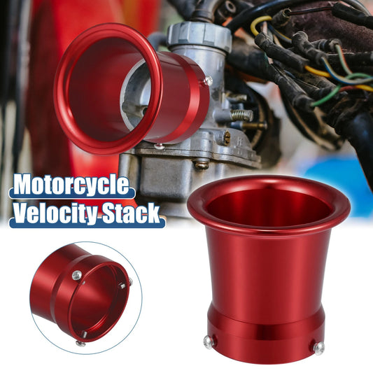 50mm Velocity Stack Carburetor Air Filter Funnel Trumpet Red for Motorcycle
