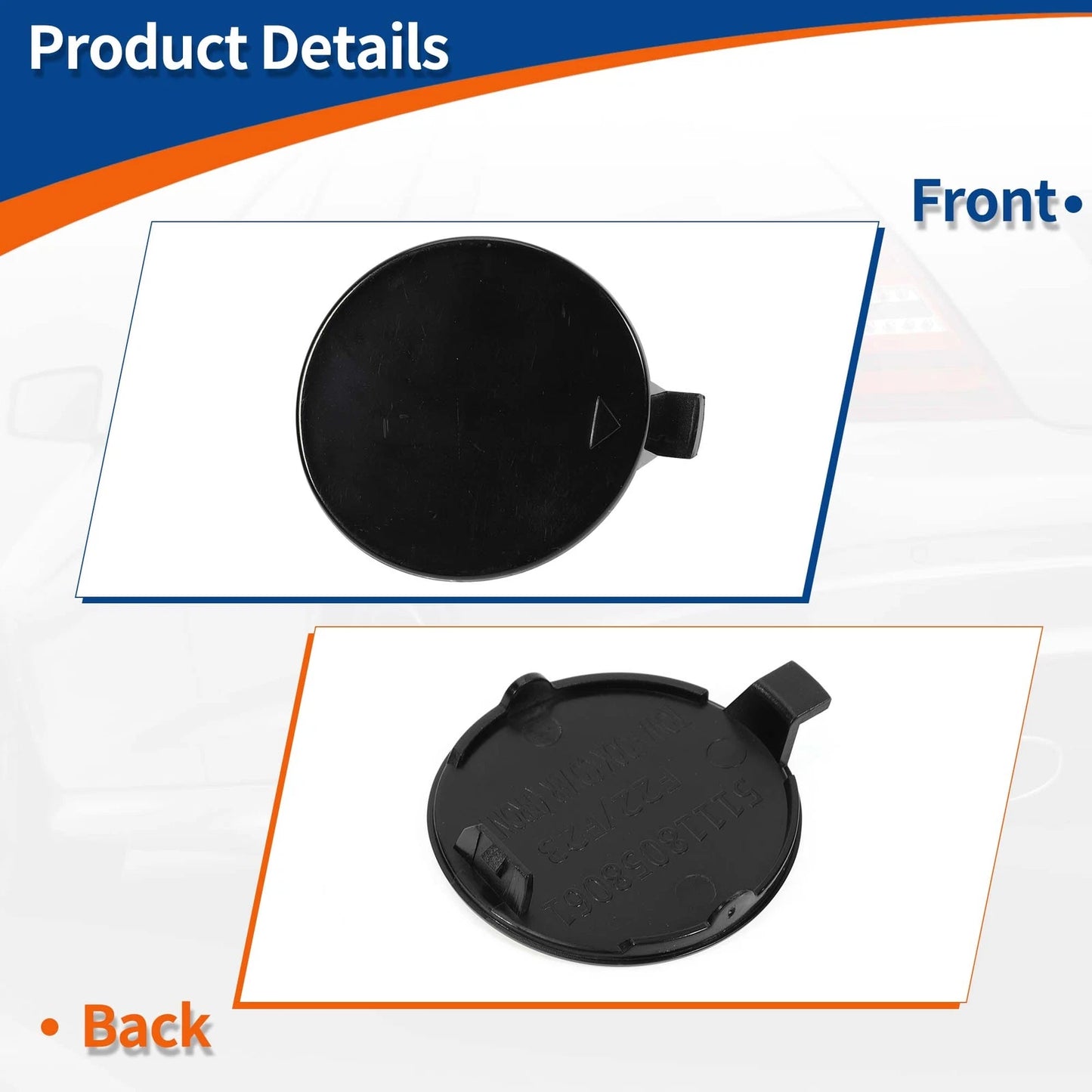 Bumper Tow Hook Cover for BMW 2 Series (2014-2021) Unpainted